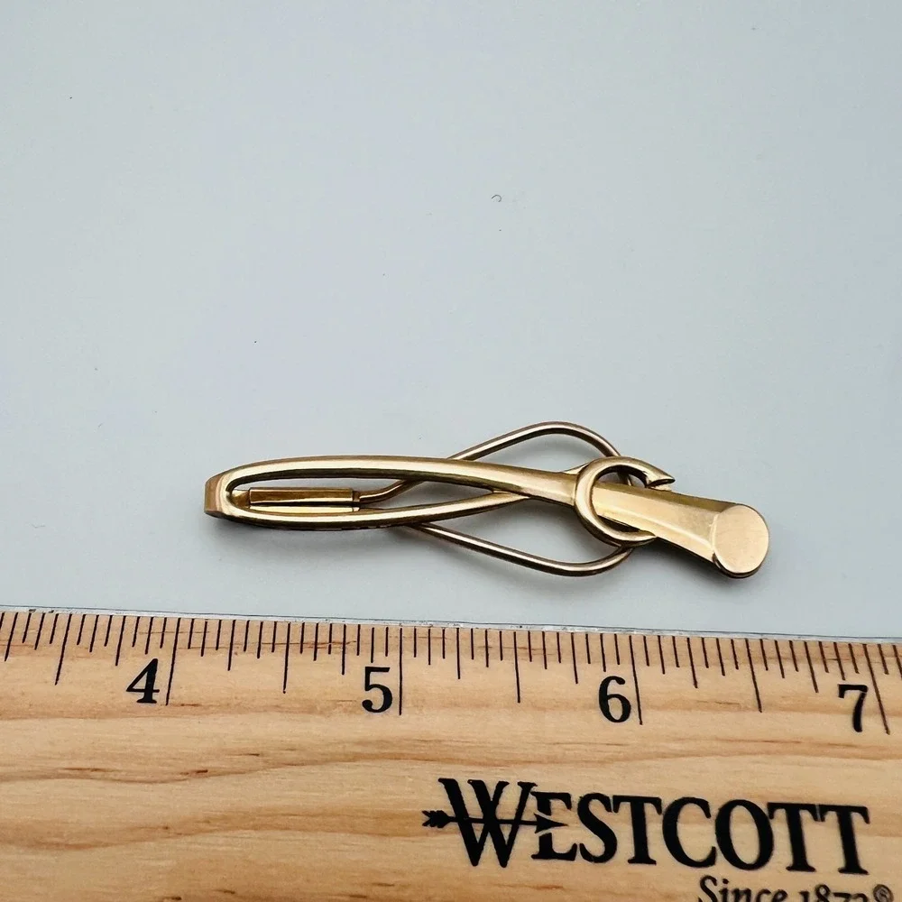 Vintage Hadley Tie Bar Gold Tone Knot Design Classic Business Made in‎ USA